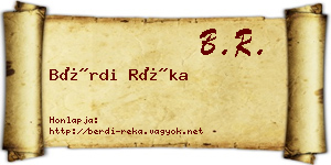Bérdi Réka névjegykártya